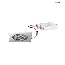 LED Einbaustrahler TIRREL-S, IP20, eckig, 230V AC, 6W 3000K 680lm 38, schwenkbar, dimmbar, alu matt