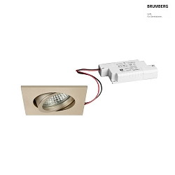 LED Einbaustrahler TIRREL-S, IP20, eckig, 230V AC, 6W 3000K 680lm 38, schwenkbar, dimmbar, champagner matt