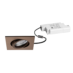 Projecteur encastr� TIRREL-S LED DIM angulaire, pivotant, marron m�tallis� mat gradable