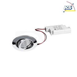 Downlight rond, dimmable IP20, chrome gradable