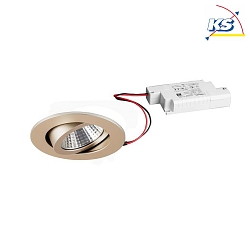Downlight rond, dimmable IP20, champagne gradable