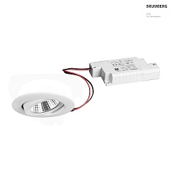 LED Einbaustrahler-Set BB03 inkl. Konverter, IP20, rund, 230V, 6W 3000K 640lm 38, schwenkbar 30, dimmbar, Wei