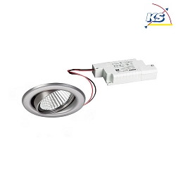 Downlight BB09 rond, dimmable IP20, acier inoxydable gradable