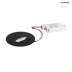 LED-Einbaustrahler 230 V AC, 50 Hz, 6 W, 38, 1800-3000 K, 460 lm, rund, schwarz, dimmbar