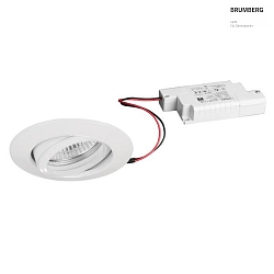 LED Einbaustrahler BB 13, IP20, 230V AC, 50 Hz, 6W, 38, 1800K-3000K, 430lm, Zinkguss, Aluminiumguss, rund, dimmbar, wei