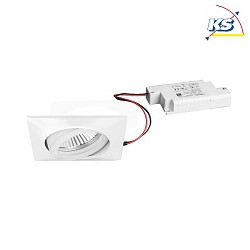 LED Einbaustrahler-Set BB14 dim2warm inkl. Konverter, IP20, eckig, 230V, 6W 1800-3000K 460lm 38, schwenkbar 25, Wei