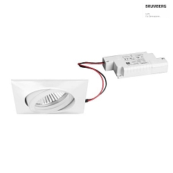 LED Einbaustrahler BB14, IP20, 230V AC, 50 Hz, 6W, 38, 1800K-3000K, 430lm, Zinkguss, Aluminiumguss, quadratisch, dimmbar