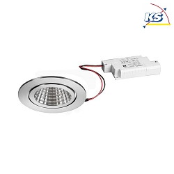 Downlight BB15 rond, dimmable IP54, acier inoxydable gradable