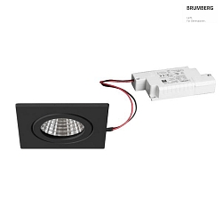 LED Einbaudownlight ITANSA S BB16, IP54, 230V AC, 50 Hz, 6W, 38, 3000K, 680lm, quadratisch, starr, schwarz, dimmbar