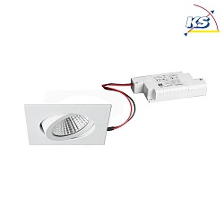 LED Einbaustrahler-Set LAKIL-S, IP20, eckig, 230V (mit BG), 6W 1800-3000K 460lm 38, dim2warm, schwenkbar, wei