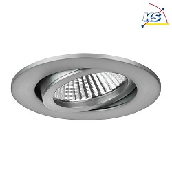 Recessed LED spot set BB03, IP20, round, 230V, 6W 3000K 640lm 38, swivelling 30, dimmable, matt nickel