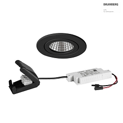 Lumire encastre ITANSA R BB15 rond LED IP54, noir mat gradable 6W 680lm 3000K 20-40 20-40 CRI 80-89