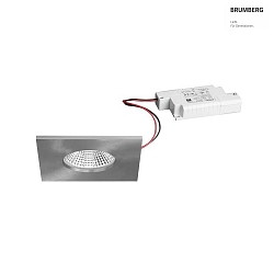 Outdoor LED Einbau-Downlight BB21, IP65, 8.5 x 8.5cm, 230V, 7W 3000K 620lm 36, dimmbar, starr, nickel