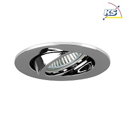 Recessed LED spot set BB18 dim2warm incl. converter, IP20, round, 230V, 6W 1800-3000K 460lm 38, swivelling 30, chrome