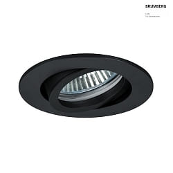 Recessed LED spot set BB18 dim2warm incl. converter, IP20, round, 230V, 6W 1800-3000K 460lm 38, swivelling 30, black