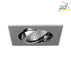 Recessed LED spot set BB18 dim2warm incl. converter, IP20, square, 230V, 6W 1800-3000K 460lm 38, swivelling 30, chrome