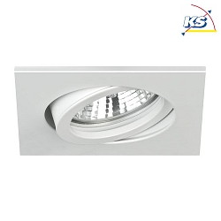 Recessed LED spot set BB18 dim2warm incl. converter, IP20, square, 230V, 6W 1800-3000K 460lm 38, swivelling 30, white