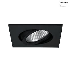 Recessed LED spot set BB18 dim2warm incl. converter, IP20, square, 230V, 6W 1800-3000K 460lm 38, swivelling 30, black