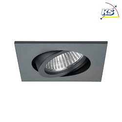 Recessed LED spot set BB18 dim2warm incl. converter, IP20, square, 230V, 6W 1800-3000K 460lm 38, swivelling 30