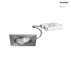 Outdoor LED Einbaustrahler BB25, IP65, 8.5 x 8.5cm, 230V AC, 7W 3000K 620lm 36, dimmbar, schwenkbar, nickel