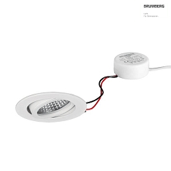 recessed luminaire TIRREL-R round, swivelling IP20, powder coated, white dimmable 6W 680lm 3000K 38 38 CRI >80