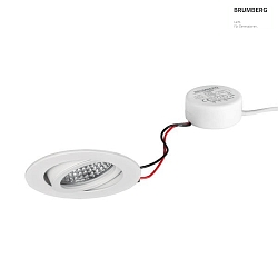 LED Einbaustrahler TIRREL-R, IP20, rund, 230V AC, 6W 3000K 680lm 38, schwenkbar, dimmbar (Rundkonverter), strukturwei