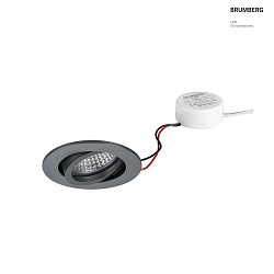 Lumire encastre TIRREL-R rond, pivotant IP20, titane gradable 6W 680lm 3000K 38 38 CRI >80