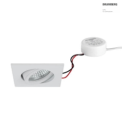 recessed luminaire TIRREL-S square, swivelling IP20, powder coated, white dimmable 6W 680lm 3000K 38 38 CRI >80