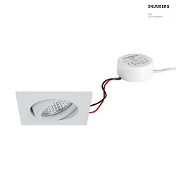 LED Einbaustrahler TIRREL-S, IP20, eckig, 230V AC, 6W 3000K 680lm 38, schwenkbar, dimmbar (Rundkonverter), strukturwei