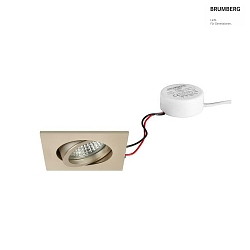 LED Einbaustrahler TIRREL-S, IP20, eckig, 230V AC, 6W 3000K 680lm 38, schwenkbar, dimmbar (Rundkonverter), champagner matt