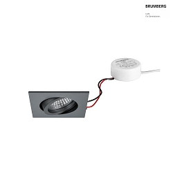 LED Einbaustrahler TIRREL-S, IP20, eckig, 230V AC, 6W 3000K 680lm 38, schwenkbar, dimmbar (Rundkonverter), titan matt