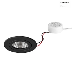 Luce da incasso ITANSA R BB15 rotondo, rigido LED IP54, Nero dimmerabile 6W 680lm 3000K 20-40 20-40 CRI 80-89