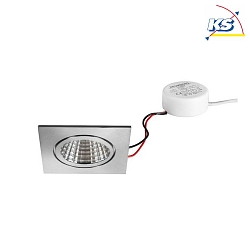 Outdoor LED Einbau-Downlight-Set BB15 mit rund-Konverter, IP54, V4A, 230V, 6W 3000K 640lm 38, dimmbar, Edelstahl