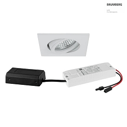 LED Einbaustrahler TIRREL-S, IP20, 230V, 50 Hz, 6W, 38, 3000K, 680lm, quadratisch, schwenkbar, dimmbar DALI, wei