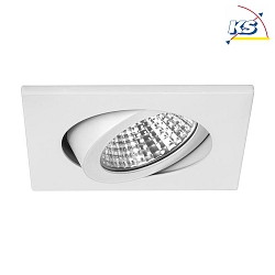 Recessed LED spot set BB05 incl. DALI-converter + connection box, IP20, square, 230V, 6W 3000K 640lm 38, swivelling