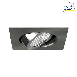 Recessed LED spot set BB05 incl. DALI-converter + connection box, IP20, square, 230V, 6W 3000K 640lm 38, swivelling