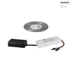 recessed luminaire IP65, glossy, nickel 7W 620lm 3000K 20-40 20-40 CRI 80-89