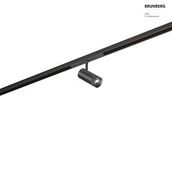 LED Schienenstrahler PEPA RONDO, 48V DC, fokussierbar 25-55, CRi >90, UGR<13-22, DALI-2 steuerbar, schwarz, 8W 3000K 680lm