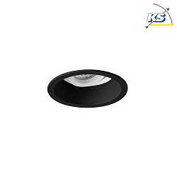 Recessed unit for LED modules, round, deepened, IP20, max. 14W, excl. driver, structured black / structured white