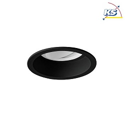 Recessed unit for LED modules, round, deepened, IP20, max. 14W, excl. driver, structured black / structured white