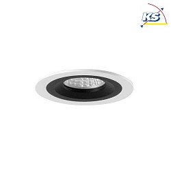 Recessed unit for LED modules, round, IP20, max. 14W, excl. driver, structured white / black