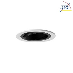 Recessed unit for LED modules, round, IP20, max. 14W, excl. driver, structured white / black