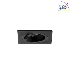 Recessed unit for LED modules, square, IP20, max. 14W, excl. driver, structured black