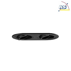 Botier intgr  2 flammes, ovale, noir 