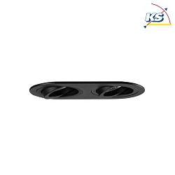 Recessed unit for LED modules, oval, 2 flames, IP20, max. 2x 14W, excl. driver, structured black