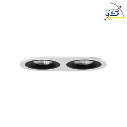 Recessed unit for LED modules, oval, 2 flames, IP20, max. 2x 14W, excl. driver, structured white / black