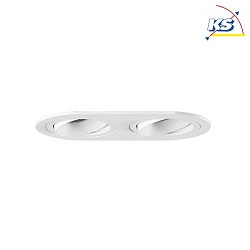 Recessed unit for LED modules, oval, 2 flames, IP20, max. 2x 14W, excl. driver, structured white