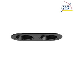 Recessed unit for LED modules, oval, 2 flames, IP20, max. 2x 14W, excl. driver, structured black