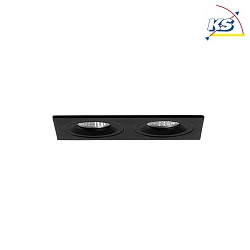 Recessed unit for LED modules, square, 2 flames, IP20, max. 2x 14W, excl. driver, structured black