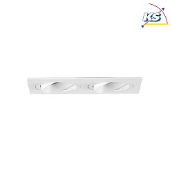 Recessed unit for LED modules, square, 2 flames, IP20, max. 2x 14W, excl. driver, structured white